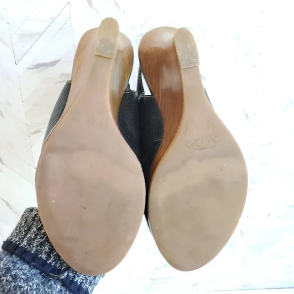 Aldo Peeptoe Slingback Wedge, Sz 6 - Picture 5 of 6